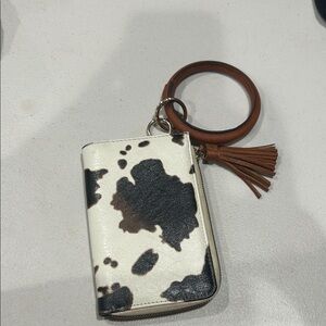 Cow Print Wristlet Wallet